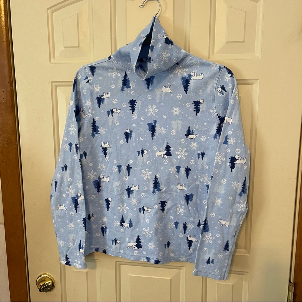 White Stag Light Blue Polar Bear Turtleneck